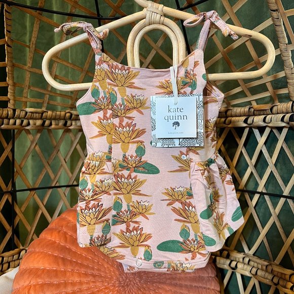 kate quinn Other - NWT Kate Quinn Lily Floral Spaghetti Tie Strap Ballerina Bubble 0-3